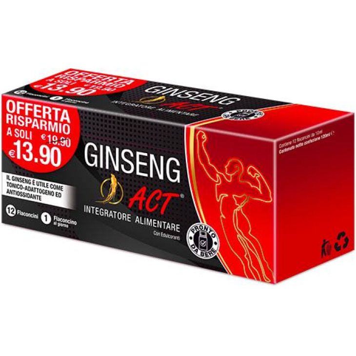 Linea Act Ginseng Act Integratore contro Stanchezza 12 flaconcini