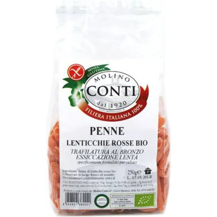 PENNE LENTICCHIE ROSSE BIO SENZA GLUTINE 250G