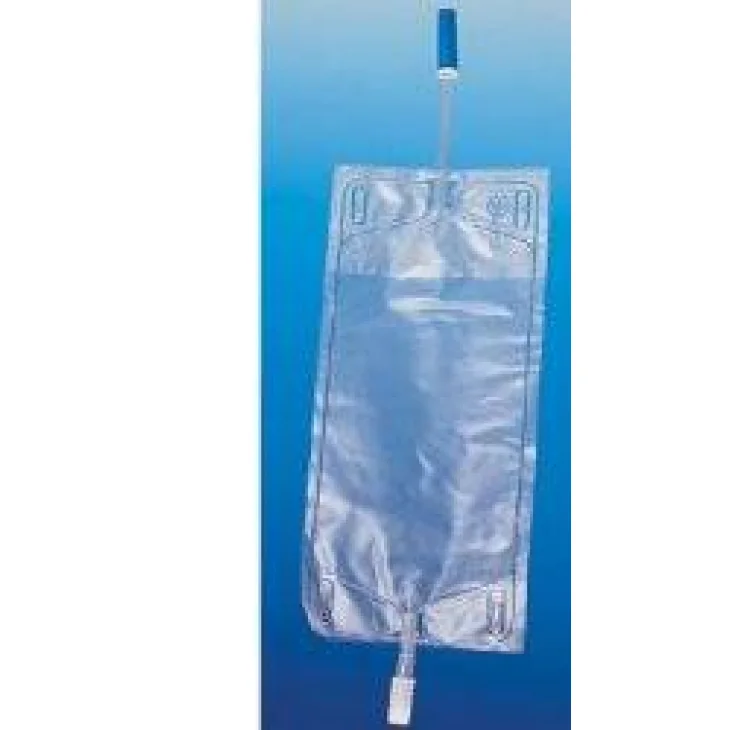 SACCA PER URINA DA GAMBA IN PVC CON TUBO DI SCARICO LUNGHEZZA 35CM PER COLLEGAMENTO AL POLPACCIO CAPACITA' 750ML COMPLETO DI VAL