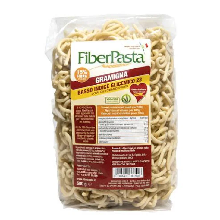 Fiberpasta Gramigna Basso Indice Glicemico 500 g