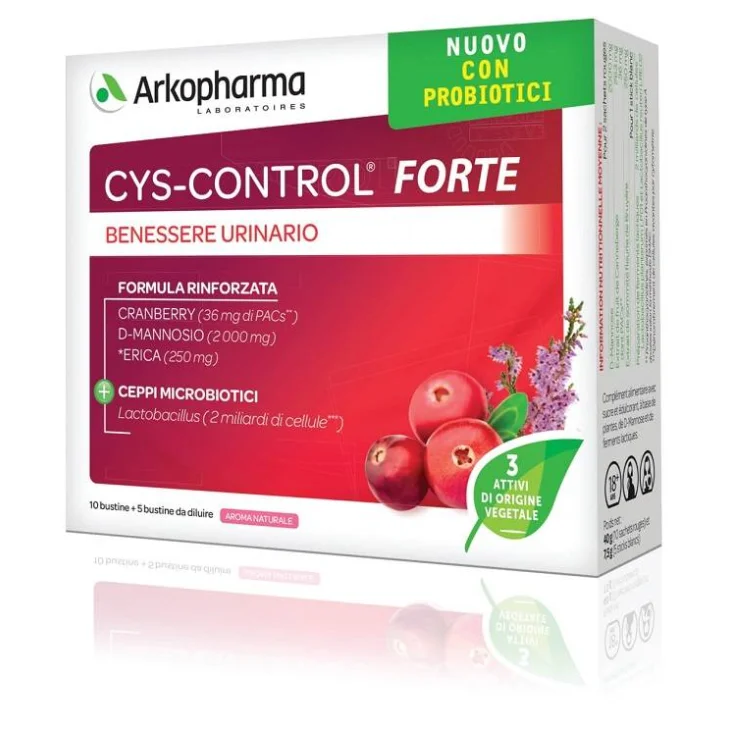 Arkopharma Cys Control Forte Integratore Vie Urinarie 15 bustine