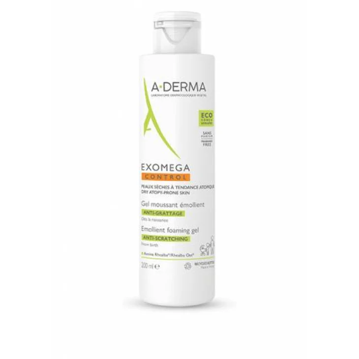A-Derma Exomega Control Gel Detergente Emolliente Viso e Corpo 200 ml