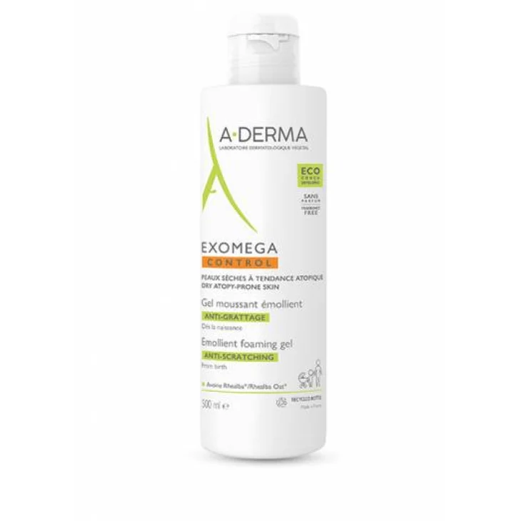 A-Derma Exomega Control Gel Detergente Emolliente Viso e Corpo 500 ml