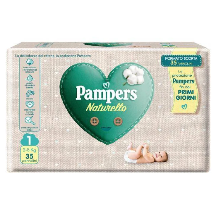 Pampers Pannolini Naturello Newborn 35 Pezzi