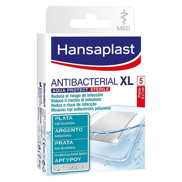 Hansaplast Aqua Protect XL Silver Medicazione antibatterica 5 pezzi