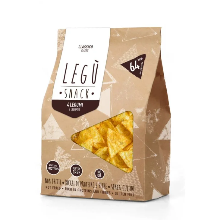 LEGU' SNACK CLASSICO CROCCANTE TRIANGOLINO NON FRITTO 100% LEGUMI ITALIANI 40 G