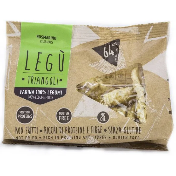 LEGU' SNACK ROSMARINO CROCCANTE TRIANGOLINO NON FRITTO 100%LEGUMI ITALIANI 20 G