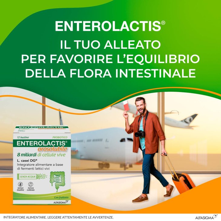 Enterolactis 8 Miliardi Integratore di Fermenti Lattici 12 bustine orosolubili