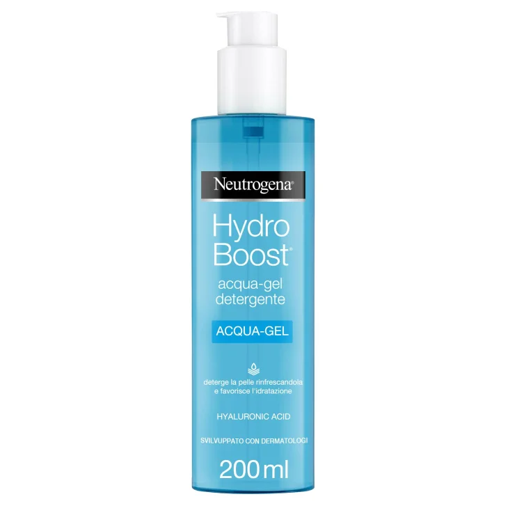 Neutrogena Acqua-Gel Detergente Hydro Boost Rimuove Trucco Sebo e Impurità Non Comedogenico Pelli Sensibili 200ml