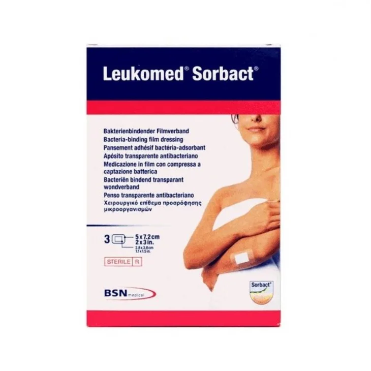 Leukomed Sorbact Medicazione 5X7,2 cm 3 pezzi