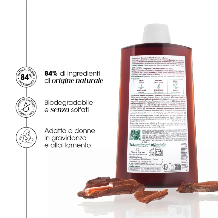 Klorane Shampoo Fortificante & Stimolante alla Chinina stimola la crescita dei capelli 400 ml Klorane Shampoo Fortificante & Stimolante alla Chinina stimola la crescita dei capelli 400 ml