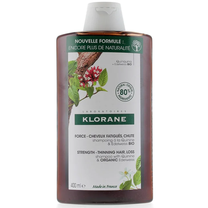 Klorane Shampoo Rinforzante Chinina e Stella Alpina Bio 400 ml
