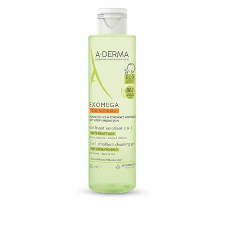 A-Derma Exomega Control Gel Lavante Emolliente Corpo e Capelli 200 ml