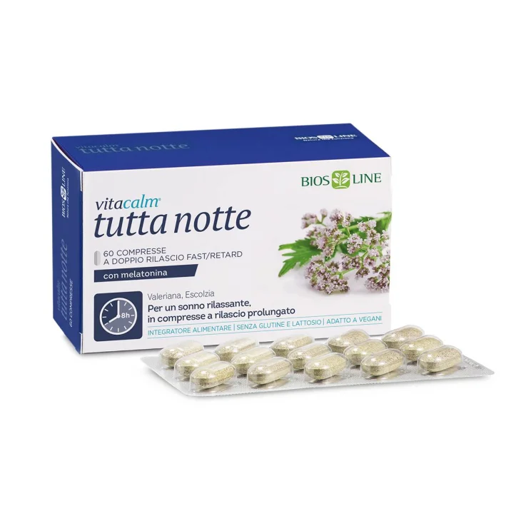 Bios Line Vitacalm Tutta Notte Integratore per Sonno 60 Compresse