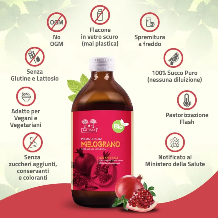 Salugea Succo Melograno Bio Antiossidante 500 ml