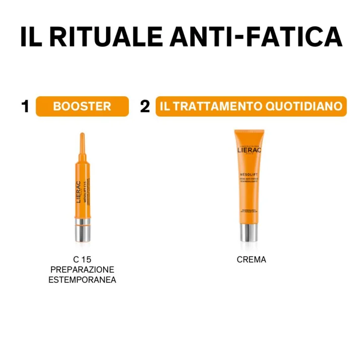 Lierac Mesolift C15 Concentrato Rivitalizzante Anti Fatica Viso 2 Fiale da 15 ml