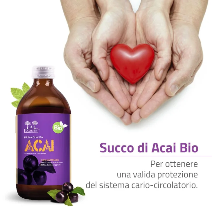 Salugea Succo Acai Bio per Cuore e Circolazione 500 ml