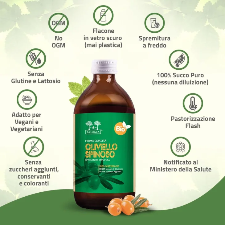 Salugea Succo Olivello Bio Energizzante 500 ml