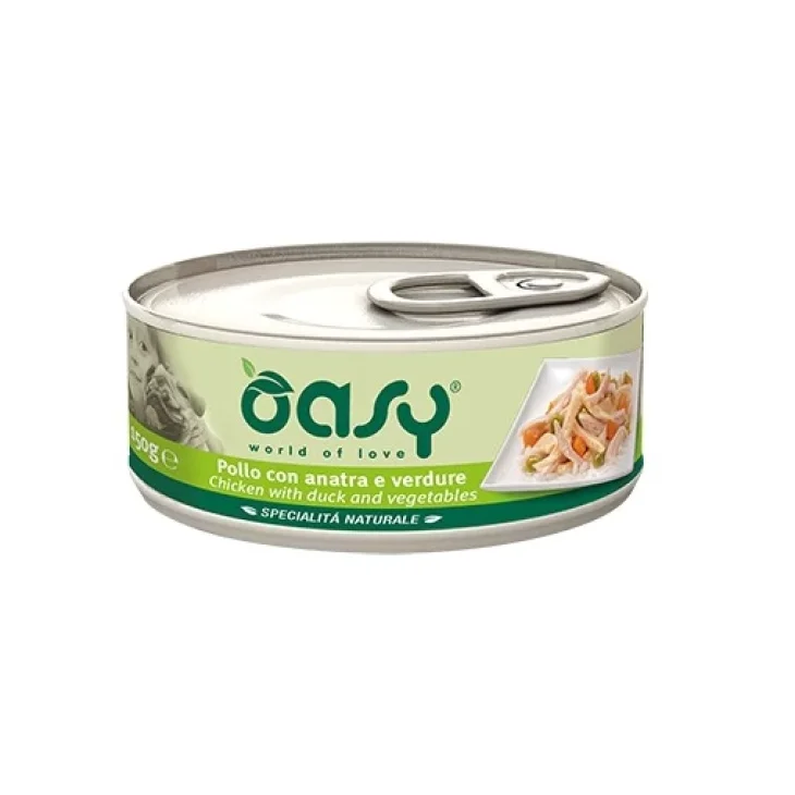 Oasy Pollo con Anatra e Verdure Specialità Naturale Cibo per Cani 150 g