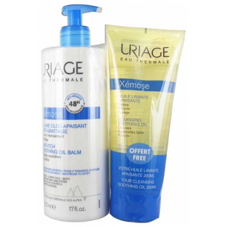Uriage Xemose Balsamo-Olio Lenitivo Anti-Prurito + Olio Detergente Lenitivo