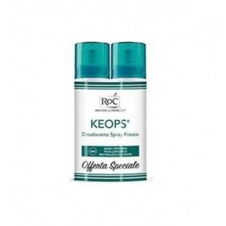Roc Keops Deodorante Spray Fresco Senza Profumo 2 x 100 ml
