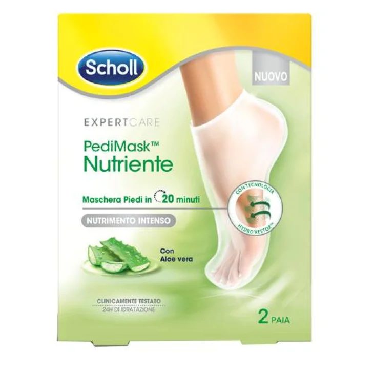 Scholl PediMask Nutriente con Aloe Vera 2 paia
