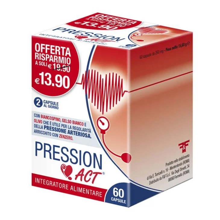 Pression Act Integratore Regola la Pressione Arteriosa 60 Capsule