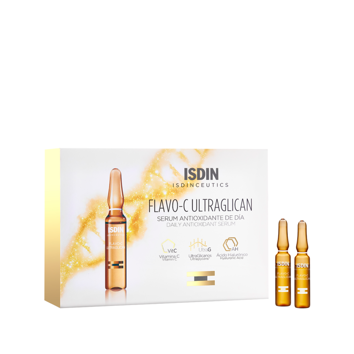 Isdin Isdinceutics Flavo C Ultraglican Siero Viso Idratante Giorno 30 Fiale