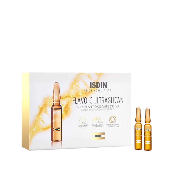 Isdin Isdinceutics Flavo C Ultraglican Siero Viso Idratante Giorno 30 Fiale