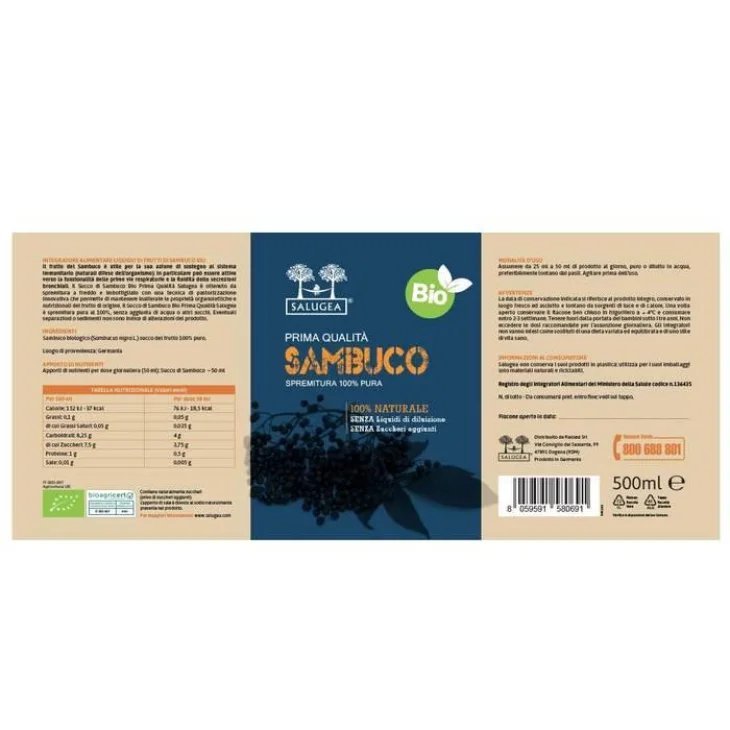 Salugea Succo di Sambuco Bio 500 ml