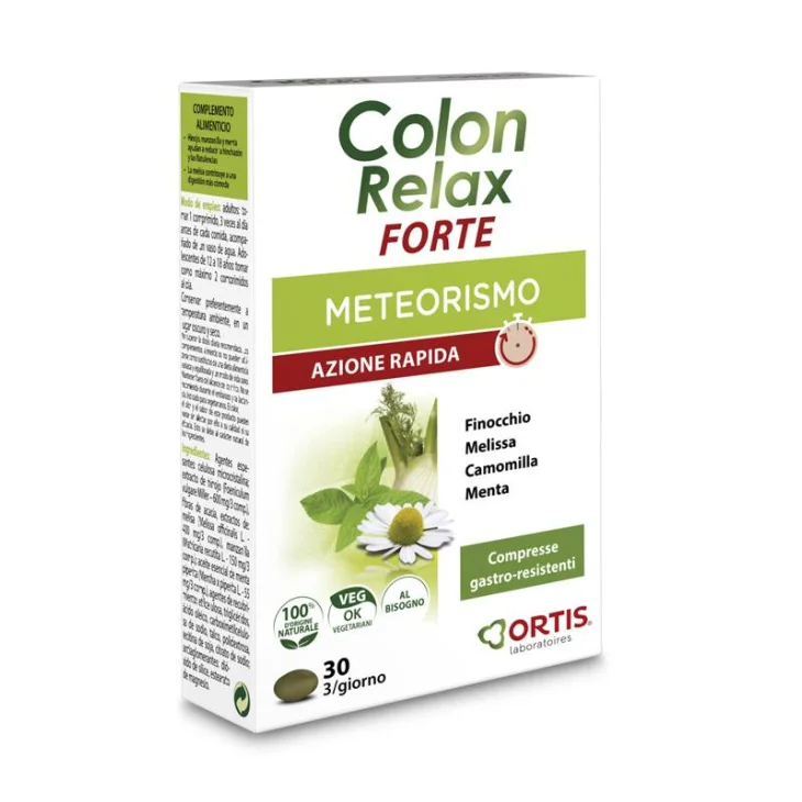 Ortis Colon Relax Forte Contro Gonfiori Addominali 30 Compresse