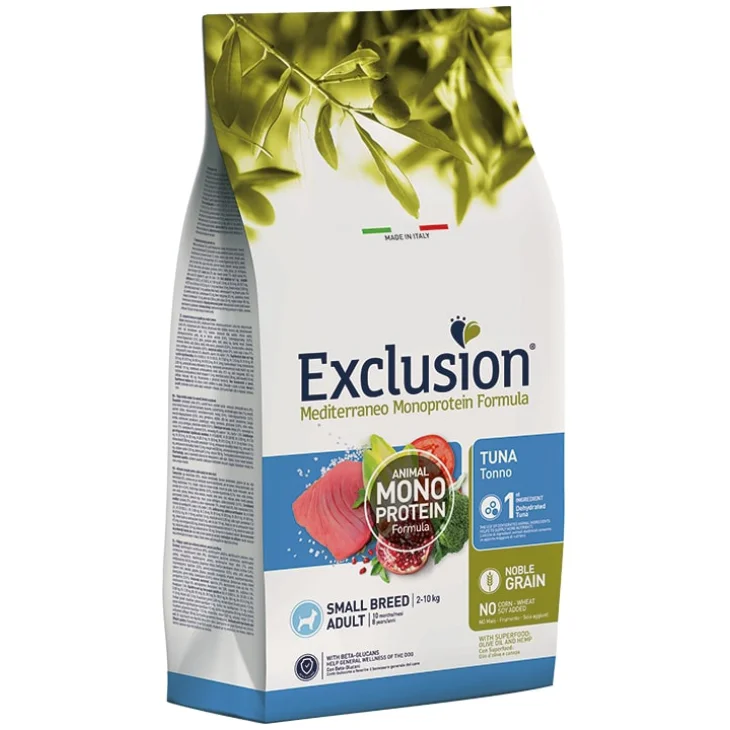 EXCLUSION MEDITERRANEO MONOPROTEIN NOBLE GRAIN ADULT TUNA SMALL 2KG
