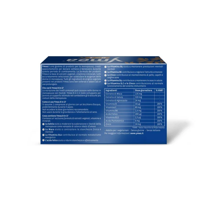 Ymea 8-in-1 Integratore per la Menopausa 30 Compresse