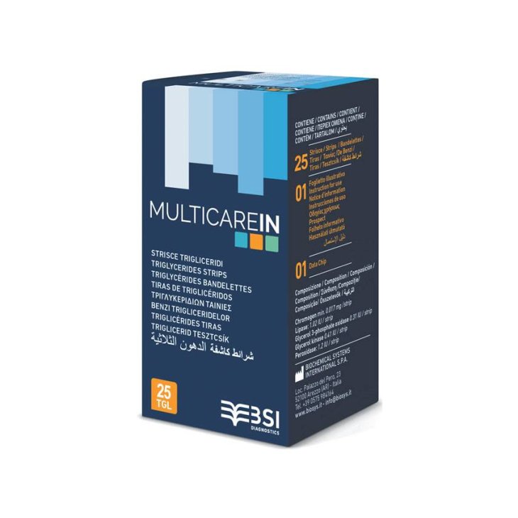 Multicare In Test Trigliceridi Strisce Con Aspirazione Capillare 25 Pezzi