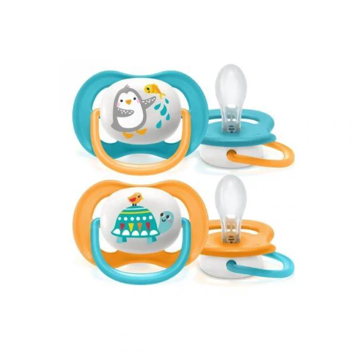 Philips Avent Ciuccio Ultra Air 0-6 Mesi Pinguino/Tartaruga 2 Pezzi