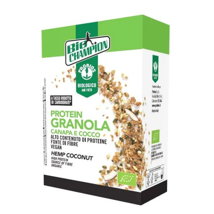 Probios Biochampion Protein Granola Canapa Cocco Cereali per celiaci 250 g