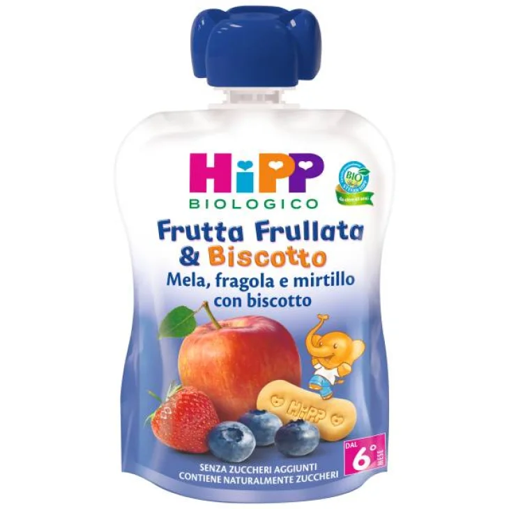 Hipp Frutta Frullata&Biscotto Mela Fragola Mirtillo Biscotto 90 g