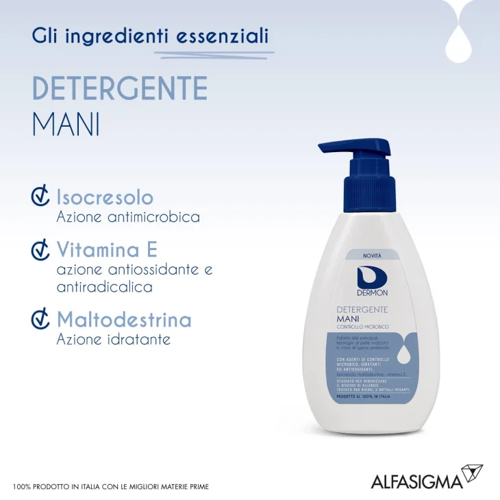 Dermon Detergente Mani Controllo Microbico 200 ml