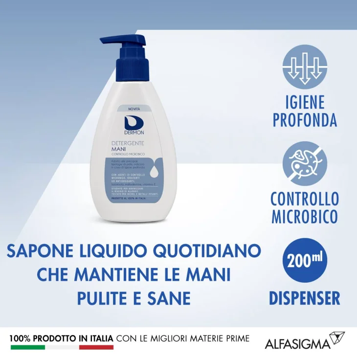 Dermon Detergente Mani Controllo Microbico 200 ml