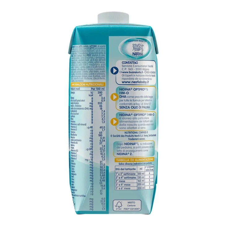 Nestlé Nidina Optipro 1 Latte Per Lattanti Liquido 500 ml
