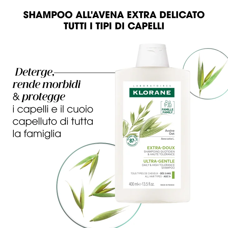 Klorane Shampoo Uso Frequente al Latte d'Avena 400 ml