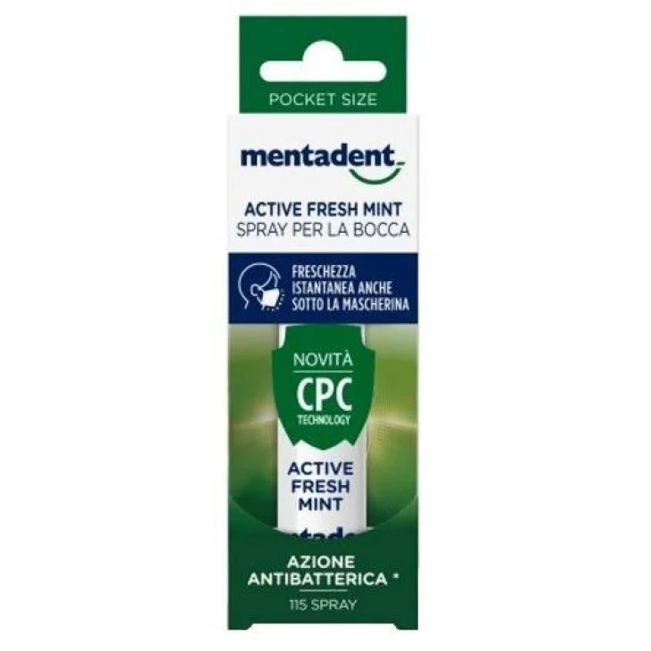 Mentadent Active Fresh Mint Spray Bocca 15 ml