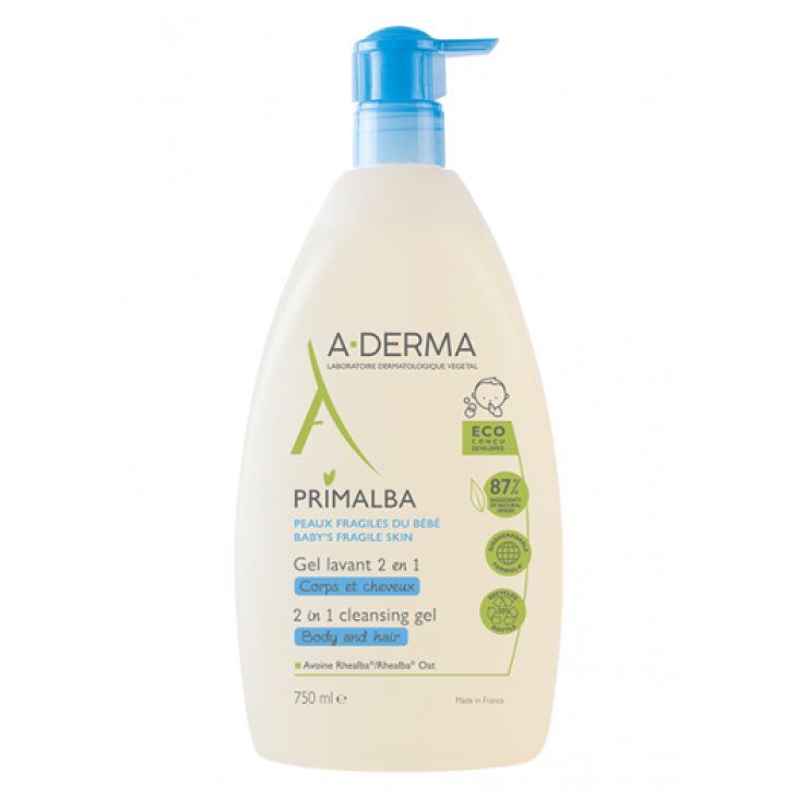 A-Derma Primalba Gel Lavante 2 in 1 Corpo e Capelli 750 ml