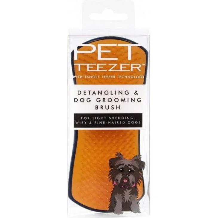 Pet Teezer De-Tangling Navy/Orange Spazzola per Cani a Pelo Lungo