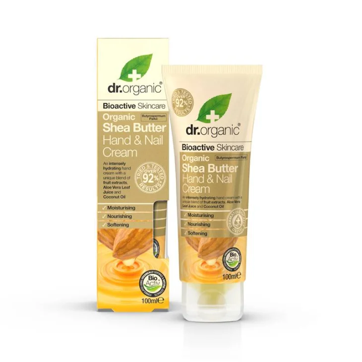 Dr Organic Shea Butter Hand&Nail Cream Crema per mani con Burro Di Karite 100 ml
