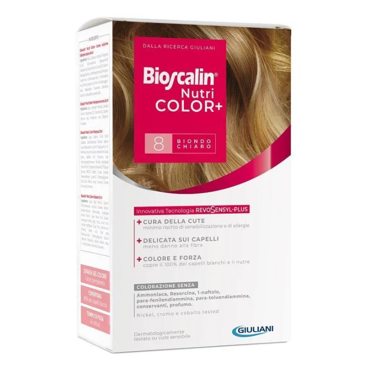 Bioscalin Nutricolor+ 8 Biondo Chiaro Colorazione Permanente