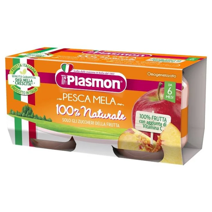 Plasmon Pesca Mela Omogeneizzato 2 x 80 g