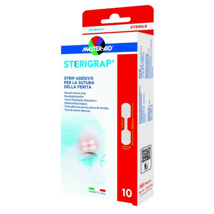 Master Aid Sterigrap Strip Adesivo per sutura ferite 10 pezzi 32X8 mm