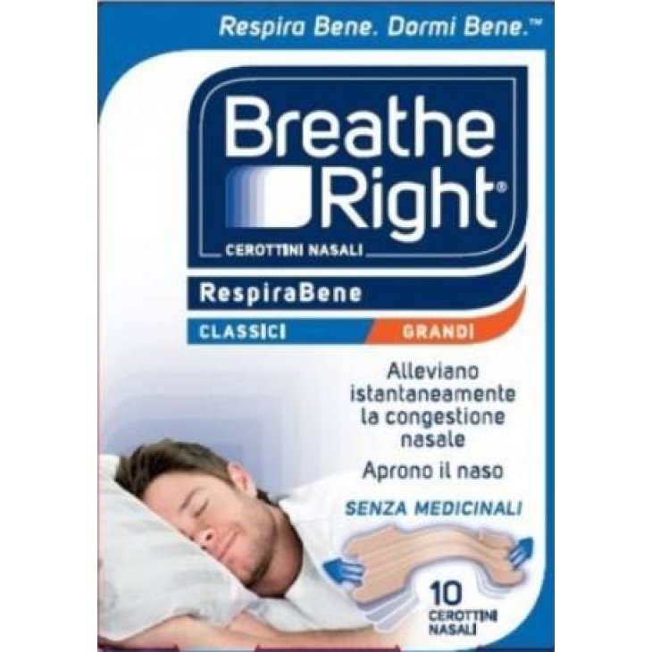 Breathe Right Cerotti Nasali Classici Grandi 10 Pezzi