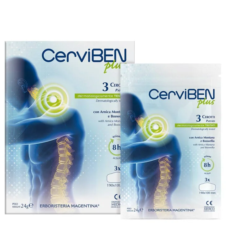 Erboristeria Magentina Cerviben Plus Dolori Muscolari e Scheletrici 3 Cerotti